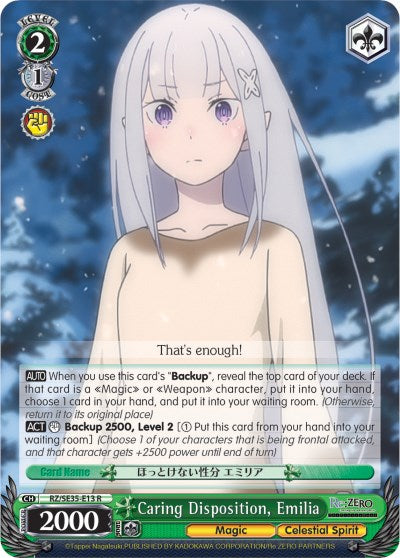 Caring Disposition, Emilia (RZ/SE35-E13 R) (Parallel Foil) [Re:ZERO: The Frozen Bond]