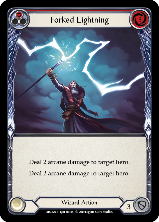 Forked Lightning [ARC120-S] (Arcane Rising)  1st Edition Rainbow Foil