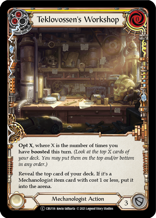 Teklovossen's Workshop (Yellow) [U-CRU116-RF] (Crucible of War Unlimited)  Unlimited Rainbow Foil