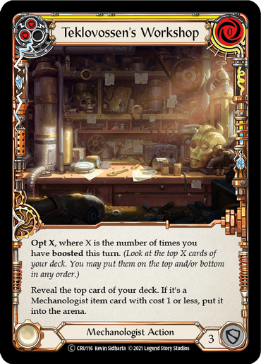 Teklovossen's Workshop (Yellow) [U-CRU116-RF] (Crucible of War Unlimited)  Unlimited Rainbow Foil