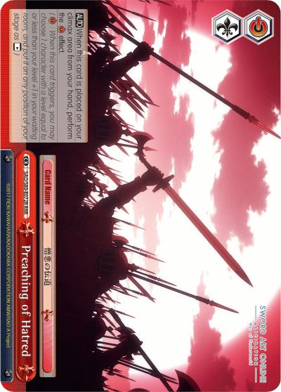 Preaching of Hatred (SAO/S80-E072R RRR) [Sword Art Online -Alicization- Vol.2]