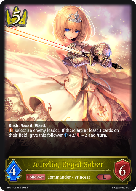 Aurelia, Regal Saber (BP01-028EN) [Advent of Genesis]