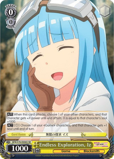 Endless Exploration, Iz (BFR/S78-E006S SR) [BOFURI: I Don't Want to Get Hurt, so I'll Max Out My Defense]