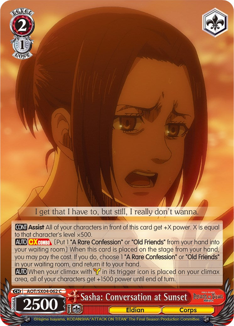 Sasha: Conversation at Sunset [Attack On Titan: Final Season]