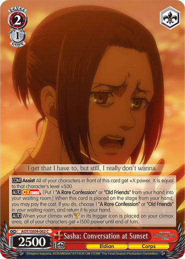 Sasha: Conversation at Sunset [Attack On Titan: Final Season]
