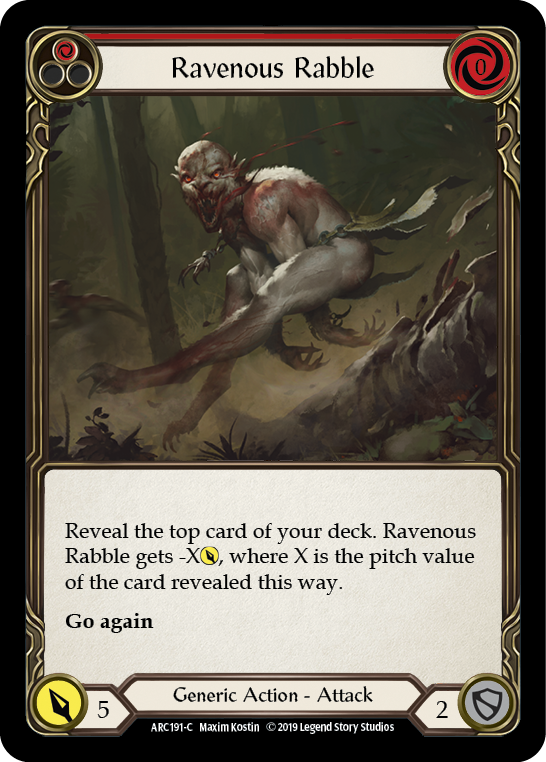 Ravenous Rabble (Red) [ARC191-C] (Arcane Rising)  1st Edition Rainbow Foil