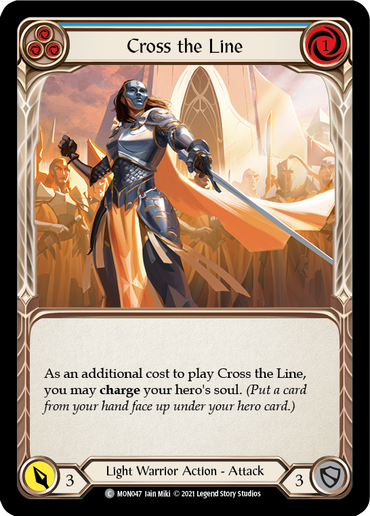 Cross the Line (Blue) [MON047-RF] (Monarch)  1st Edition Rainbow Foil