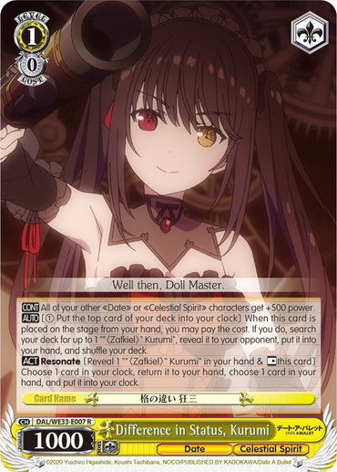 Difference in Status, Kurumi (DAL/WE33-E007 R) [Date A Bullet]
