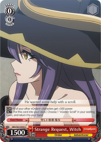 Strange Request, Witch (GBS/S63-E045 C) [Goblin Slayer]