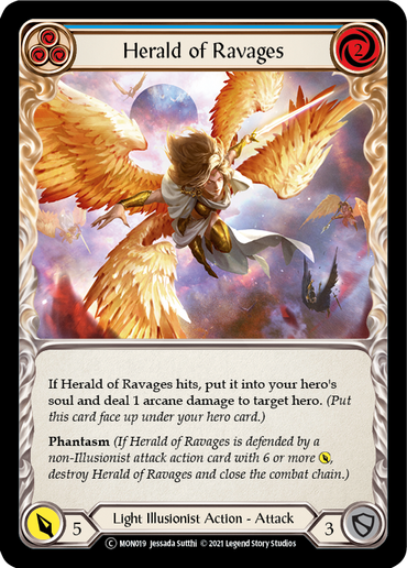 Herald of Ravages (Blue) [U-MON019-RF] (Monarch Unlimited)  Unlimited Rainbow Foil