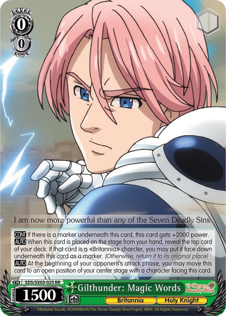 Gilthunder: Magic Words (SDS/SX03-025 RR) [The Seven Deadly Sins]