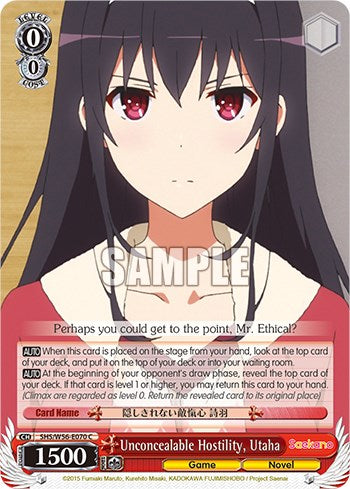 Unconcealable Hostility, Utaha [Saekano: How to Raise a Boring Girlfriend]