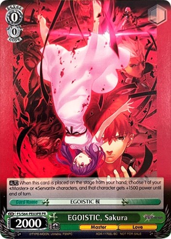 EGOISTIC, Sakura (FS/S64-PE03PR PR) (Promo) [Fate/Stay Night [Heaven's Feel]]