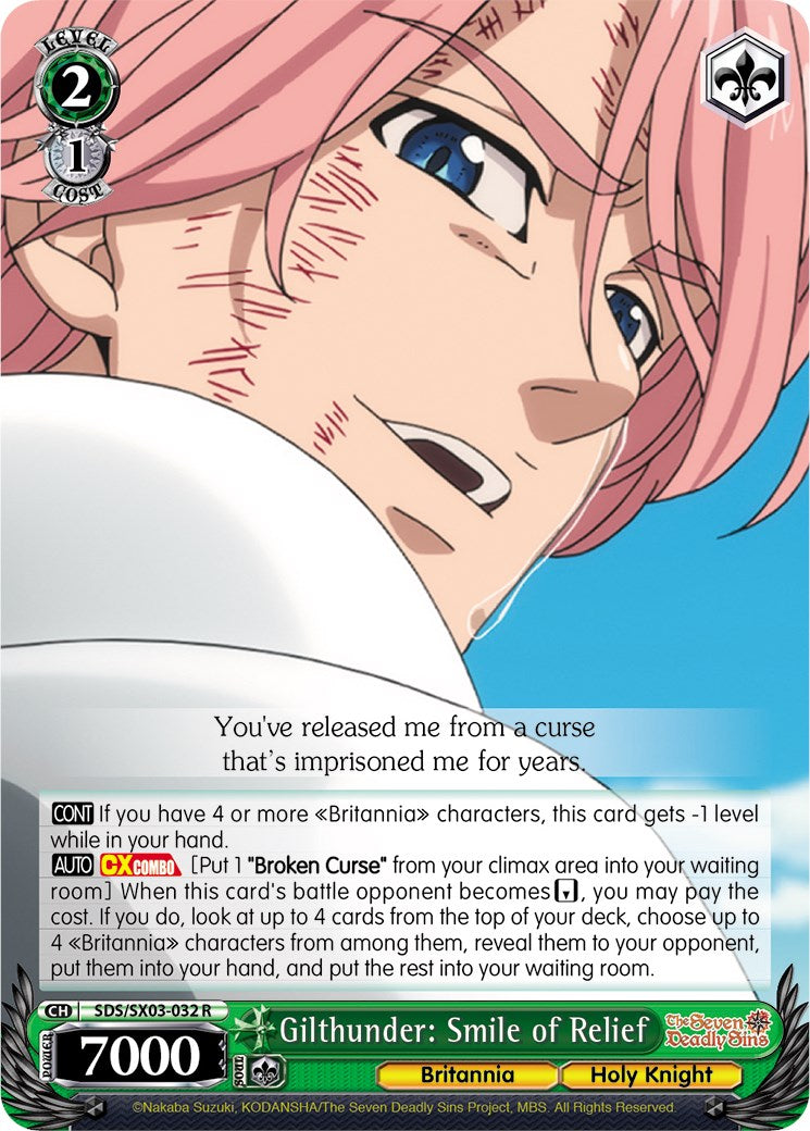 Gilthunder: Smile of Relief (SDS/SX03-032 R) [The Seven Deadly Sins]