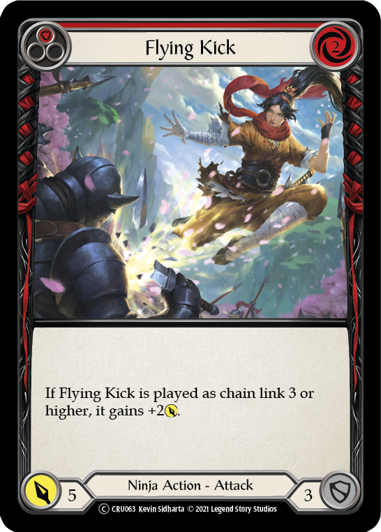 Flying Kick (Red) [U-CRU063-RF] (Crucible of War Unlimited)  Unlimited Rainbow Foil