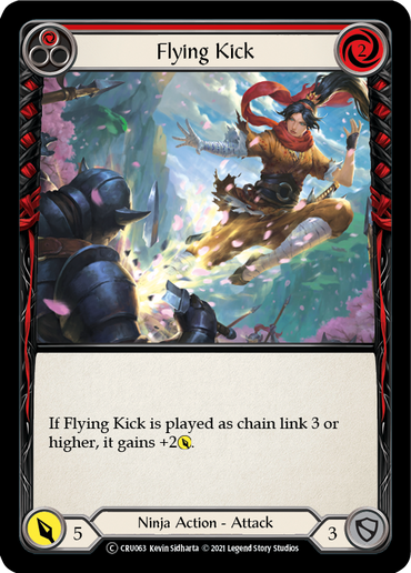 Flying Kick (Red) [U-CRU063-RF] (Crucible of War Unlimited)  Unlimited Rainbow Foil