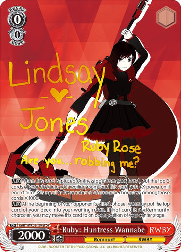 Ruby: Huntress Wannabe (RWBY/WX03-T04SP SP) [RWBY]