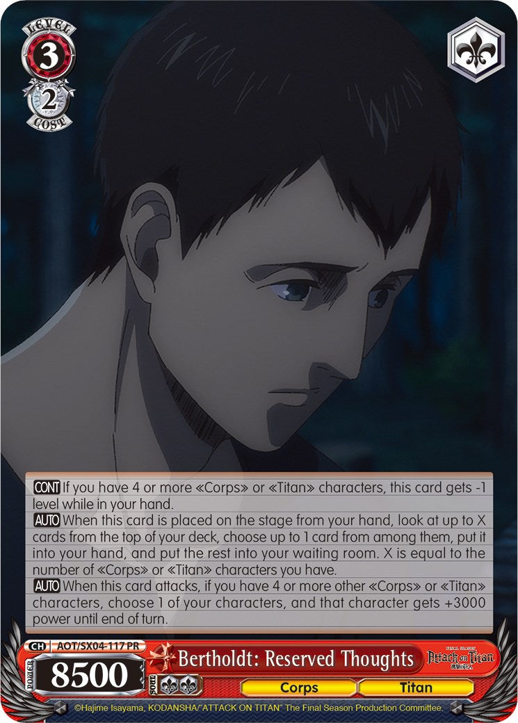 Bertholdt: Reserved Thoughts [Attack On Titan: Final Season]