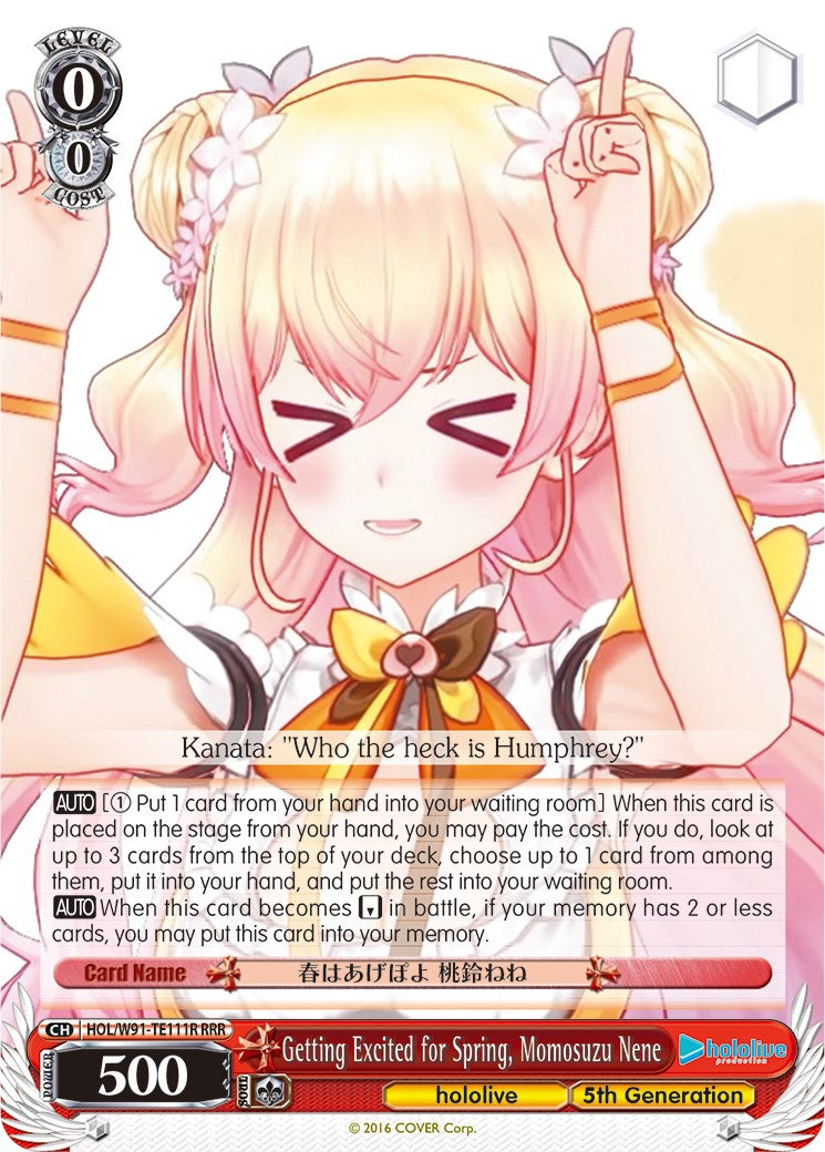 Getting Excited for Spring, Momosuzu Nene (HOL/W91-TE111R RRR) [hololive production]