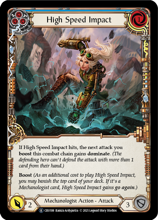 High Speed Impact (Blue) [U-CRU108-RF] (Crucible of War Unlimited)  Unlimited Rainbow Foil