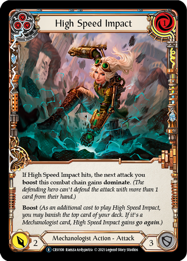 High Speed Impact (Blue) [U-CRU108-RF] (Crucible of War Unlimited)  Unlimited Rainbow Foil