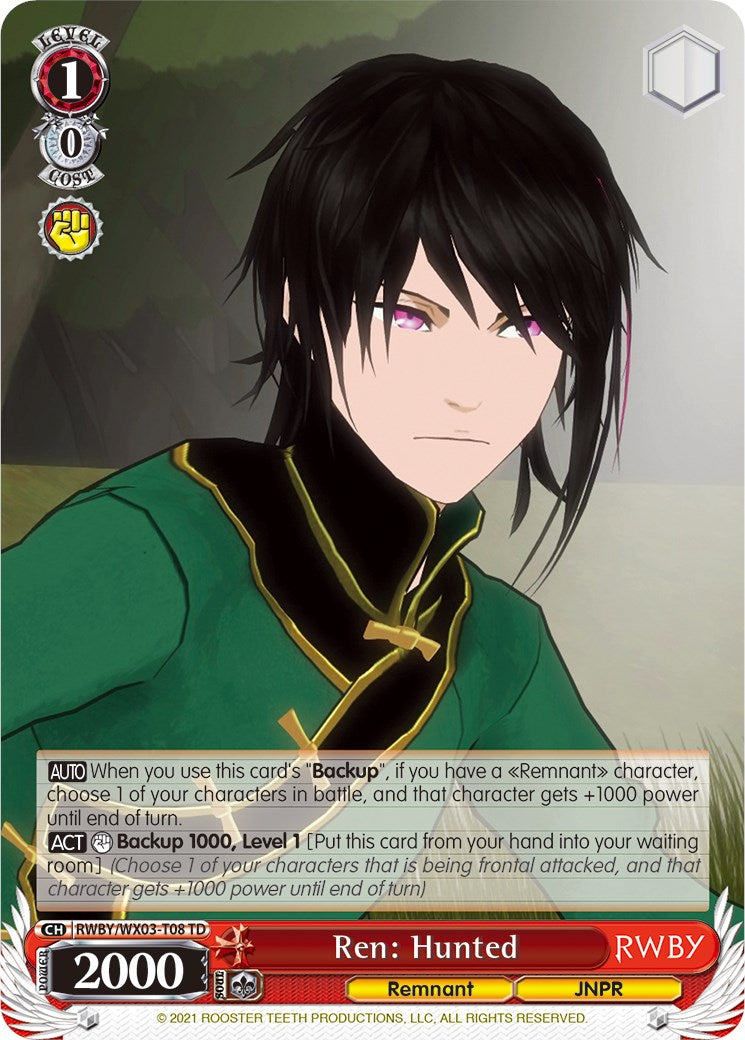 Ren: Hunted (RWBY/WX03-T08 TD) [RWBY]