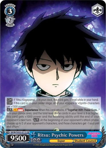 Ritsu: Psychic Powers (MOB/SX02-071S SR) [Mob Psycho 100]