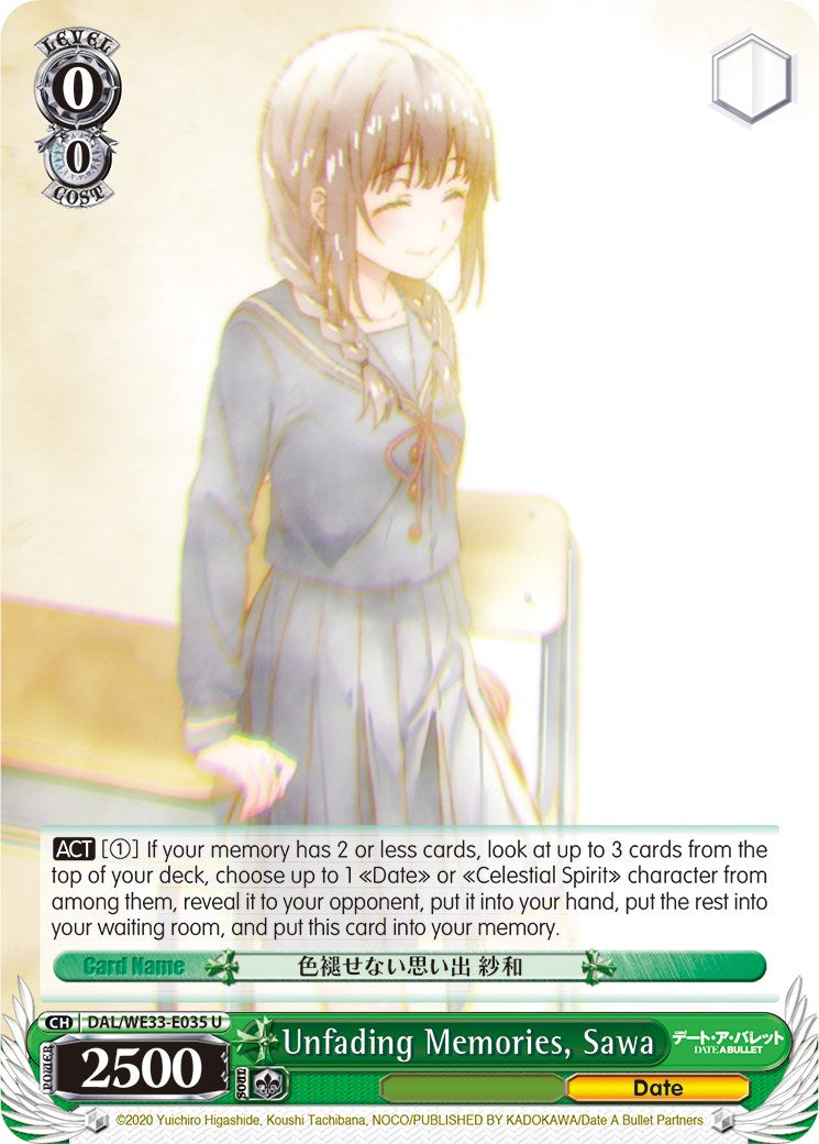 Unfading Memories, Sawa (DAL/WE33-E035 U) (Parallel Foil) [Date A Bullet]