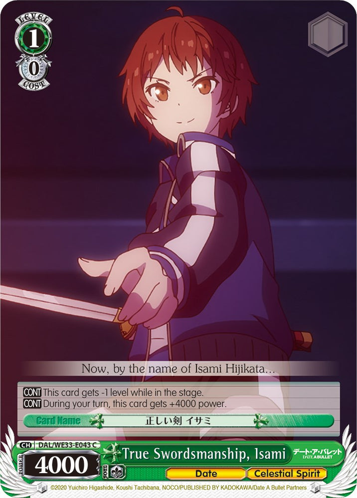 True Swordsmanship, Isami (DAL/WE33-E043 C) [Date A Bullet]