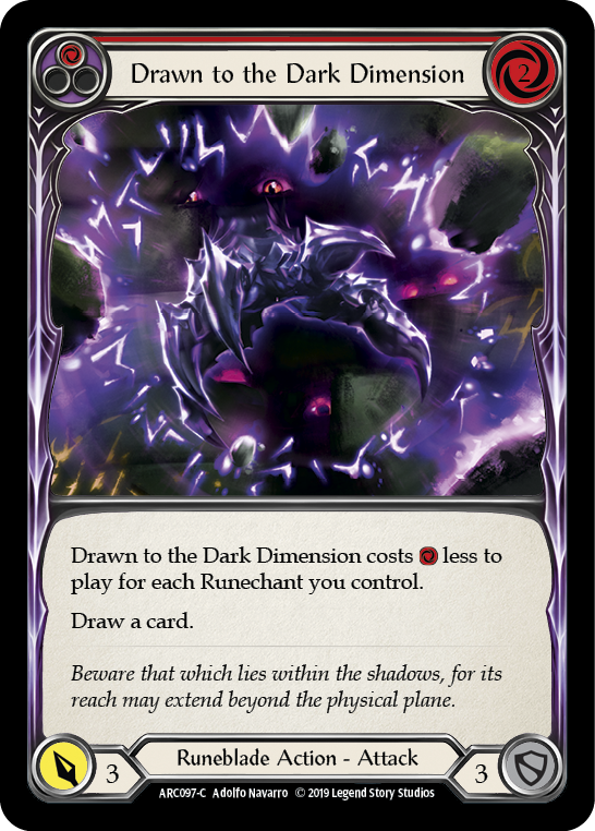 Drawn to the Dark Dimension (Red) [ARC097-C] (Arcane Rising)  1st Edition Rainbow Foil