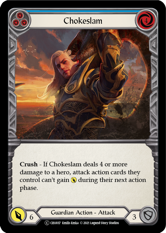 Chokeslam (Blue) [U-CRU037-RF] (Crucible of War Unlimited)  Unlimited Rainbow Foil