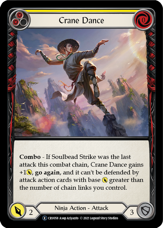 Crane Dance (Yellow) [U-CRU058-RF] (Crucible of War Unlimited)  Unlimited Rainbow Foil