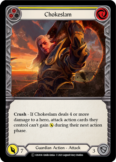 Chokeslam (Yellow) [U-CRU036-RF] (Crucible of War Unlimited)  Unlimited Rainbow Foil