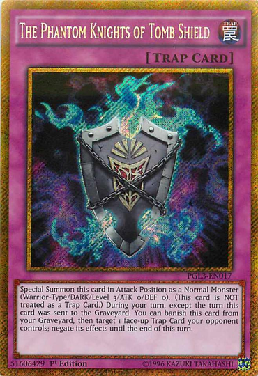 The Phantom Knights of Tomb Shield [PGL3-EN017] Gold Secret Rare