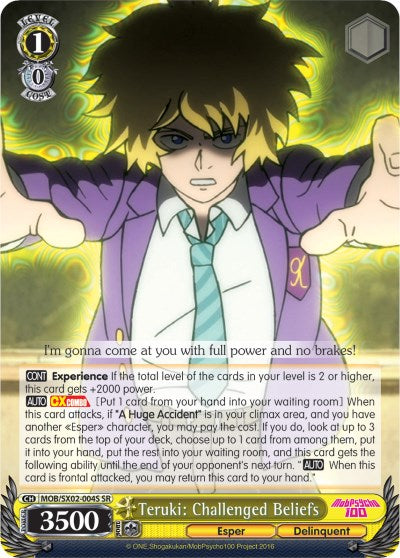 Teruki: Challenged Beliefs (MOB/SX02-004S SR) [Mob Psycho 100]