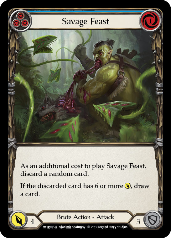 Savage Feast (Blue) [WTR016-R] (Welcome to Rathe)  Alpha Print Rainbow Foil