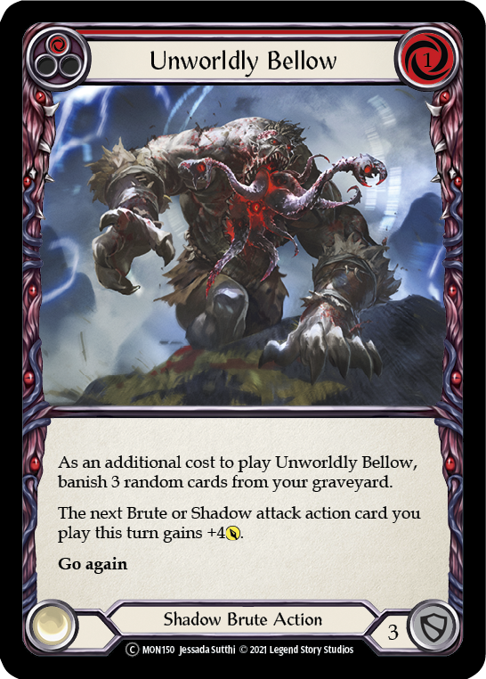 Unworldly Bellow (Red) [U-MON150-RF] (Monarch Unlimited)  Unlimited Rainbow Foil