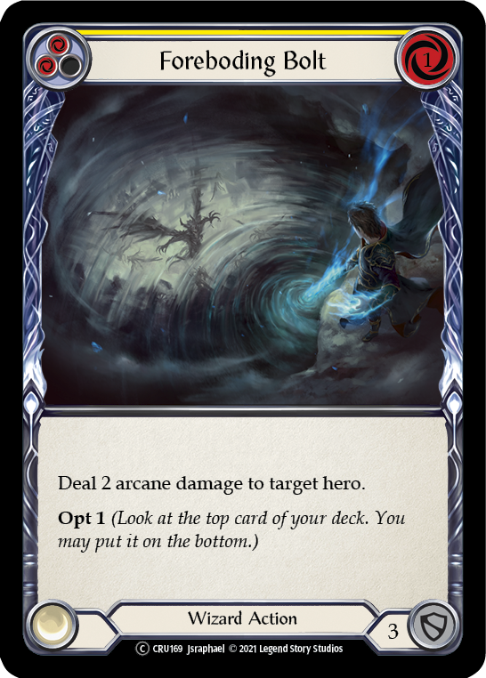 Foreboding Bolt (Yellow) [U-CRU169-RF] (Crucible of War Unlimited)  Unlimited Rainbow Foil