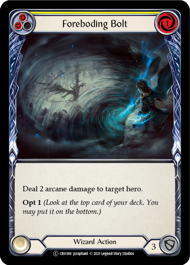 Foreboding Bolt (Yellow) [U-CRU169-RF] (Crucible of War Unlimited)  Unlimited Rainbow Foil