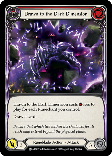 Drawn to the Dark Dimension (Red) [U-ARC097] (Arcane Rising Unlimited)  Unlimited Rainbow Foil