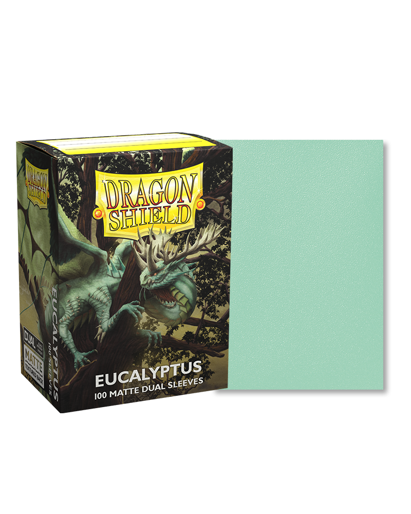 dragon shield matte dual sleeves eucalyptus 100 count